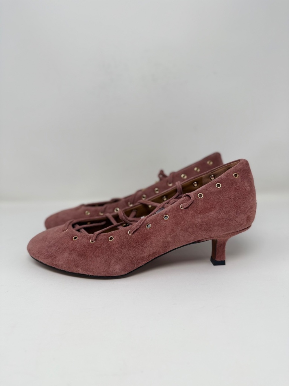 New Madewell The Remy Lace Up Pump Rosy Mauve Sz 8 - Picture 7 of 13